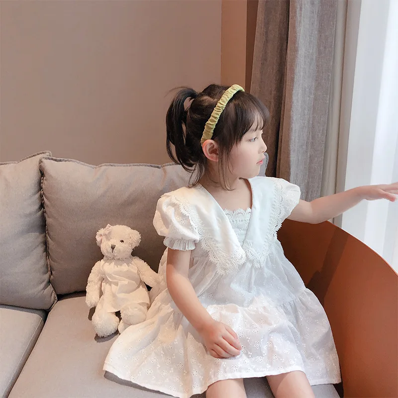 

White Princess Dress for Girls Girls Dresses Party Dress for Kids Girl Birthday Casual Clothes Summer Outfits 2021 New Arrival