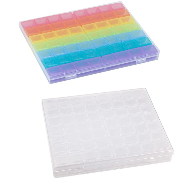 

56 Diamond painting accessories Tools Organizer jewelry Drill Storage Box Daimond embroidery transparent plastic storage BG68