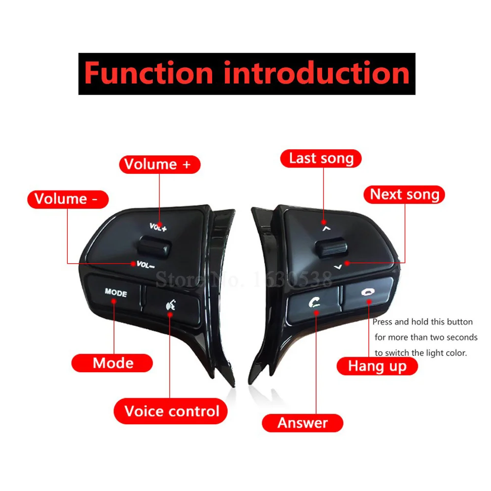 7 colors switch freely for KIA RIO K2 11-14 multifunctional steering wheel control button Audio phone volume bluetooth | Автомобили и