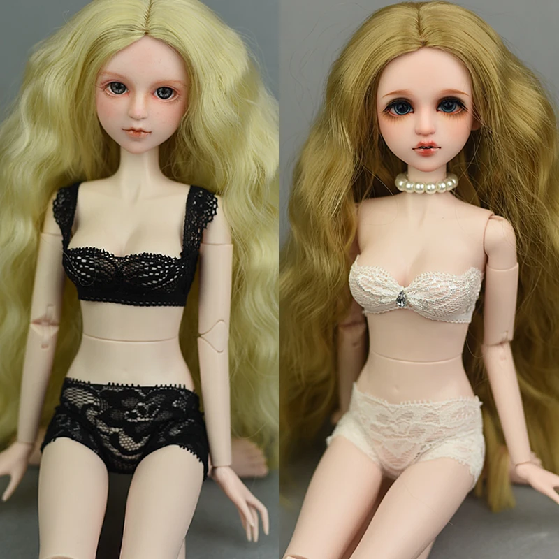 1 Комплект одежды для куклы Блайт с мягким кружевным бельем - бюстгальтером и трусиками, размер 30 см, для БЖД СД топов 1/6.
