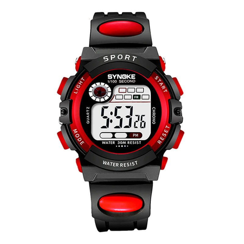 

SYNOKE Watch students Girls LED Digital Electronic Watches Boy Girl Sports WristWatch 3Bar waterproof Fashion Alarm Kids Clock