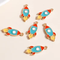 10pcs 1125mm cartoon aviation rocket charms for jewelry making enamel charms diy earrings pendants bracelets accessories
