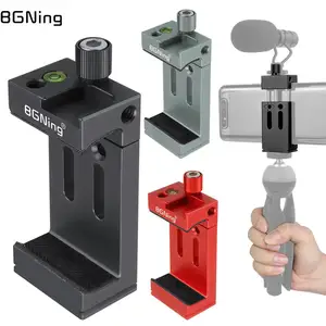 Держатель для мобильного телефона BGNing с креплением на телефон, держатель для штатива, мобильный телефон, для фонарика, микрофона, с адаптером для крепления на Холодный башмак с уровнем спирта