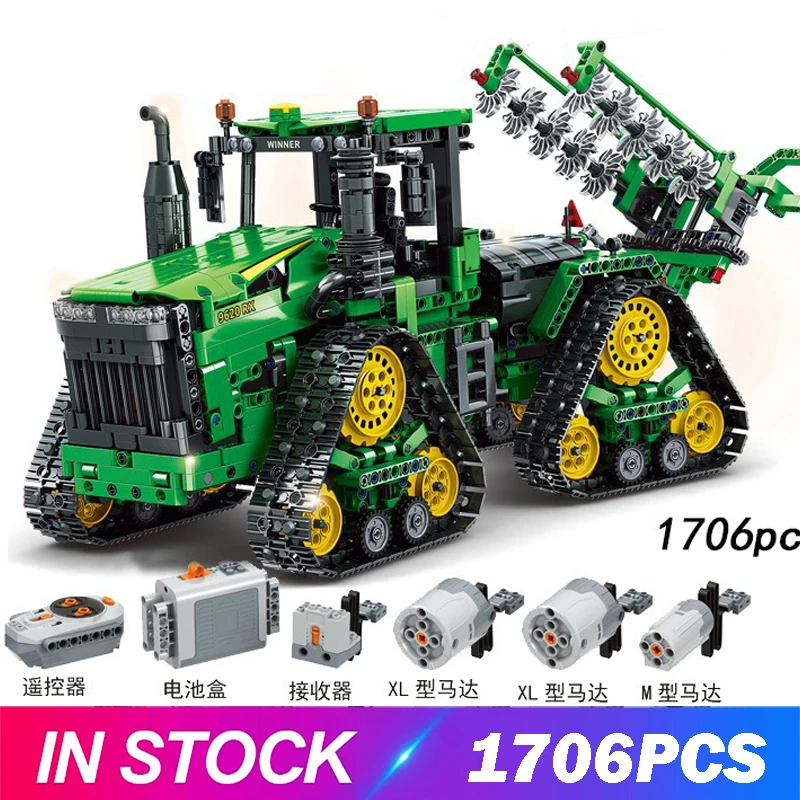 

City High Tech Series The RC Track Remote-control caterpillar Track Tractors Model Building Block Educational Toys Kids Gifts