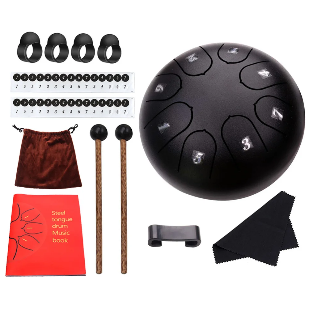 

13Pcs Steel Tongue Drum Kit 6 Inches 8-Tones Drum Percussion Instrument Gift