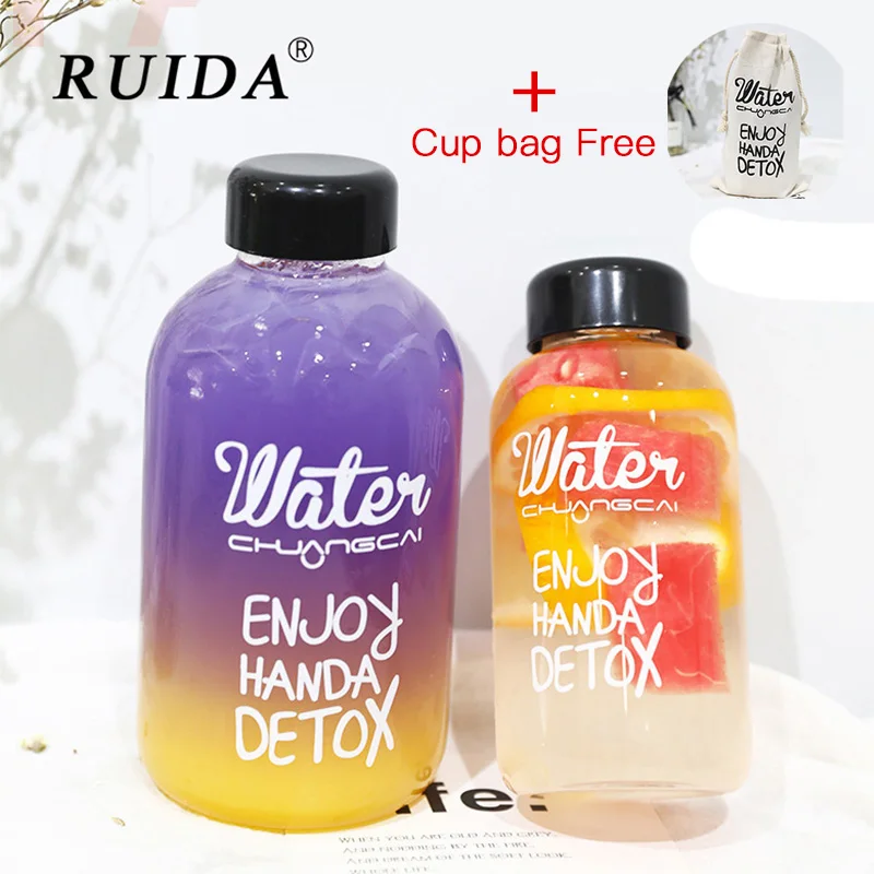 RUIDA 600ml1000ml Пластик Спортивная бутылка для воды напитков Портативный прозрачный