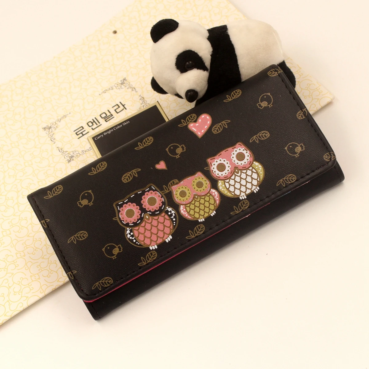 Женский кошелек из искусственной кожи с рисунком на застежке 20 # | Багаж и сумки