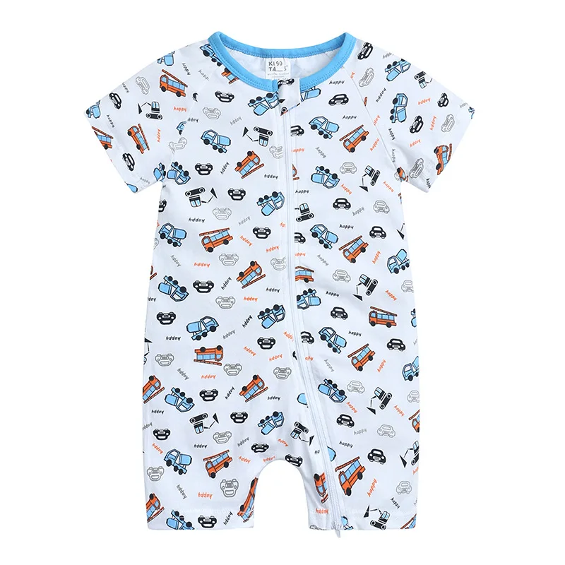 Peleles estampados para beb&eacute;s y ni&ntilde;as, Body de algod&oacute;n para reci&eacute;n nacidos, pijama de manga corta para ni&ntilde;os-5