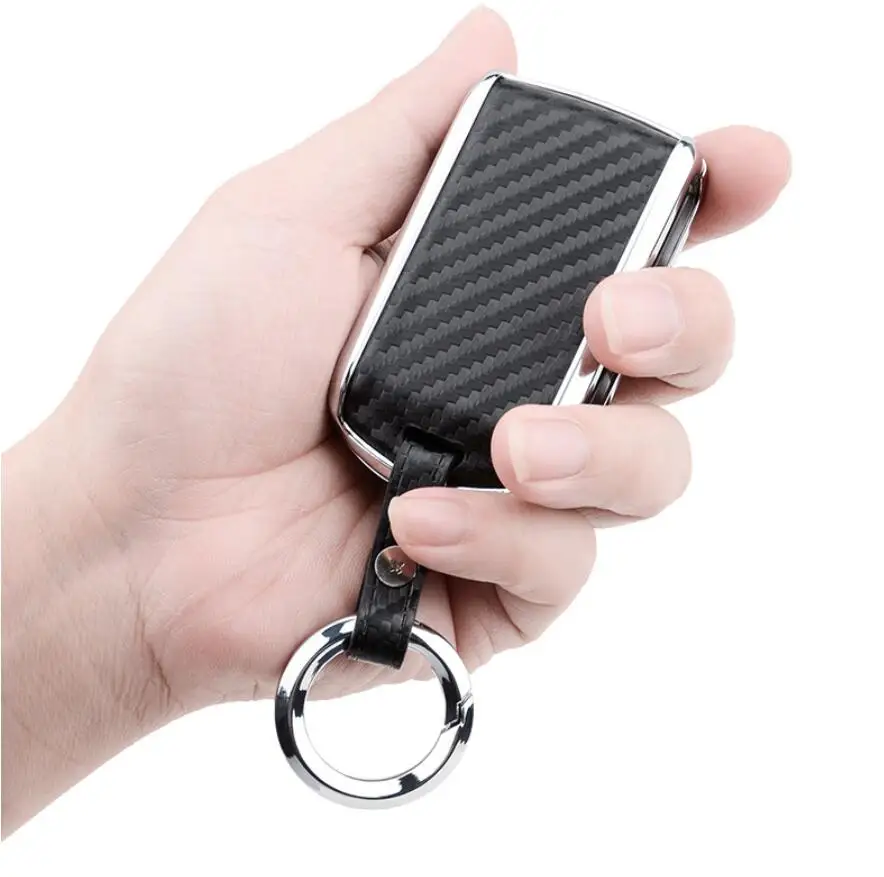 Автомобильный кожаный чехол для ключей из углеродного волокна Volvo XC40 XC60 S90 XC90 V90 2017