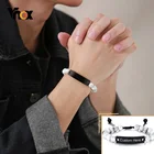 Vnox повседневные бусины тигровый глаз браслеты для мужчин и женщин, персонализированные Выгравированные вдохновляющие цитаты имена ювелирные изделия