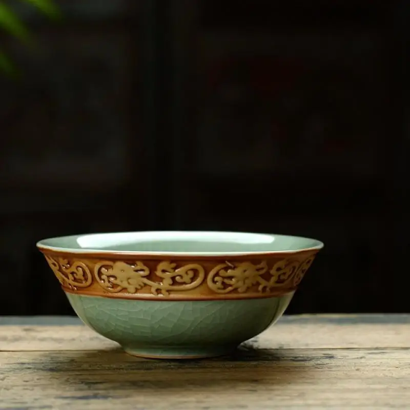 

Ceramics Glaze Drinkware Chinese Kung Fu Tea Set Teacup Cups Handpainted Blue And Green Ceramic Porcelain For Oolong Tea Cups