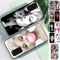 toplbpcs marilyn monroe with a cat phone case for samsung s10 21 20 9 8 plus lite s20 ultra 7edge