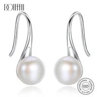 doteffil hot sale 100 925 silver spoon shape drop earrings natural freshwater pearl earrings jewelry female gift wholesale