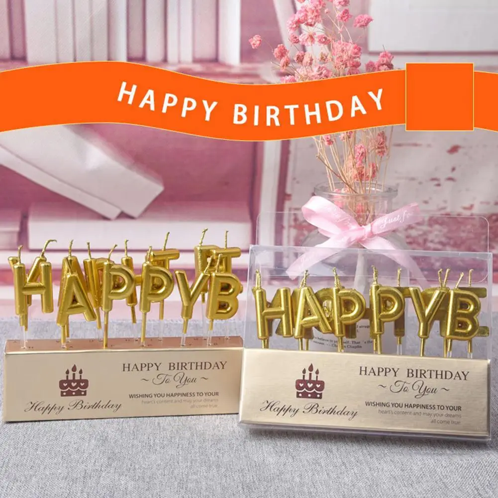 

Happy birthday cake topper number cake candle birthday stick banner kit candle decoration F6P8