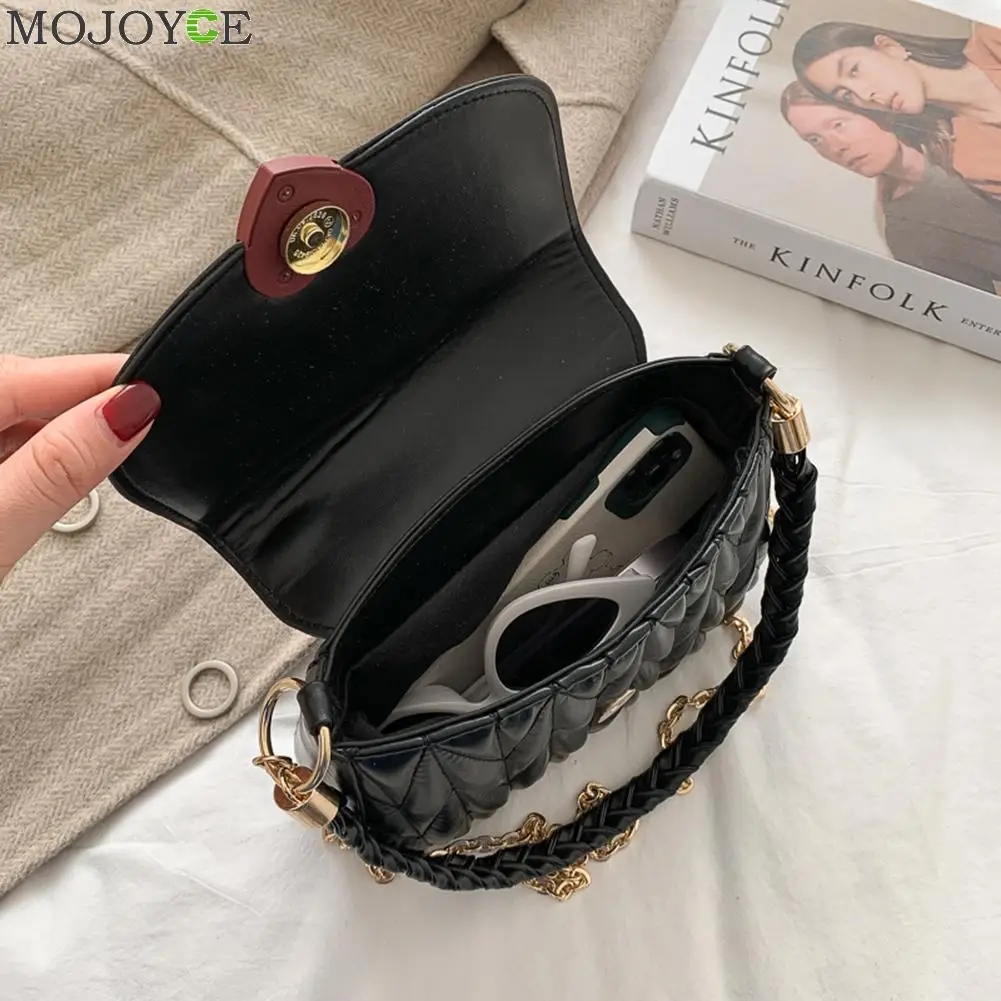 Модная сумка-мессенджер на цепочке из искусственной кожи для женщин