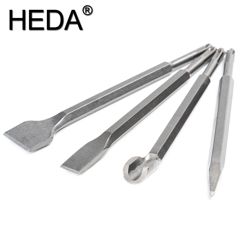 4Pcs/Set SDS Plus Shank Electric Hammer Drill Bit Point/Groove/Flat Chisel Masonry Tools Set For Woodworking Concrete Wall Rock |