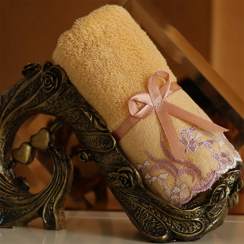 

[2Pcs] Face Wash Towel Men And Women Diary Soft Solid Color Stretch Absorbent Cotton Honeycomb Satin High-end Fabric Wedding