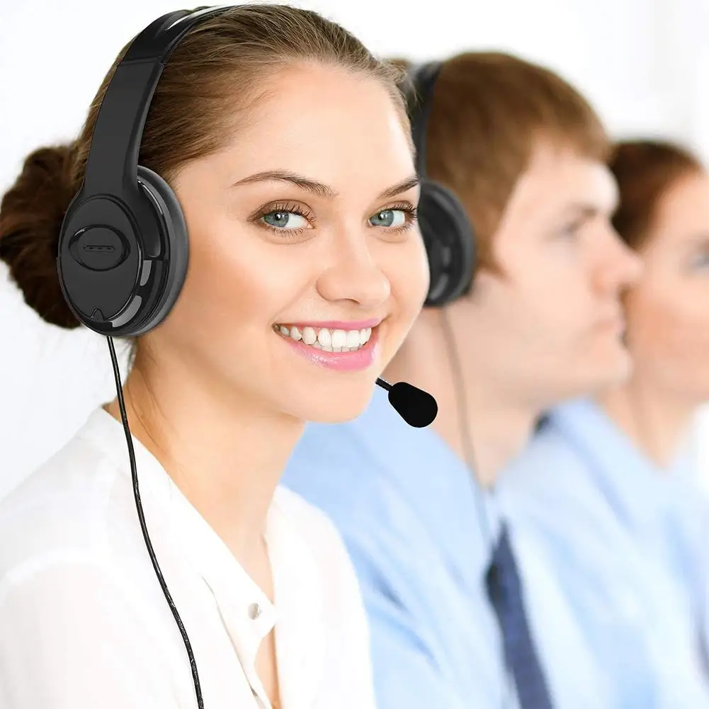 

Mute Function Call Center USB Headset Computer Heaphone With Microphone Business Headset Wired Headphones For Laptop PC
