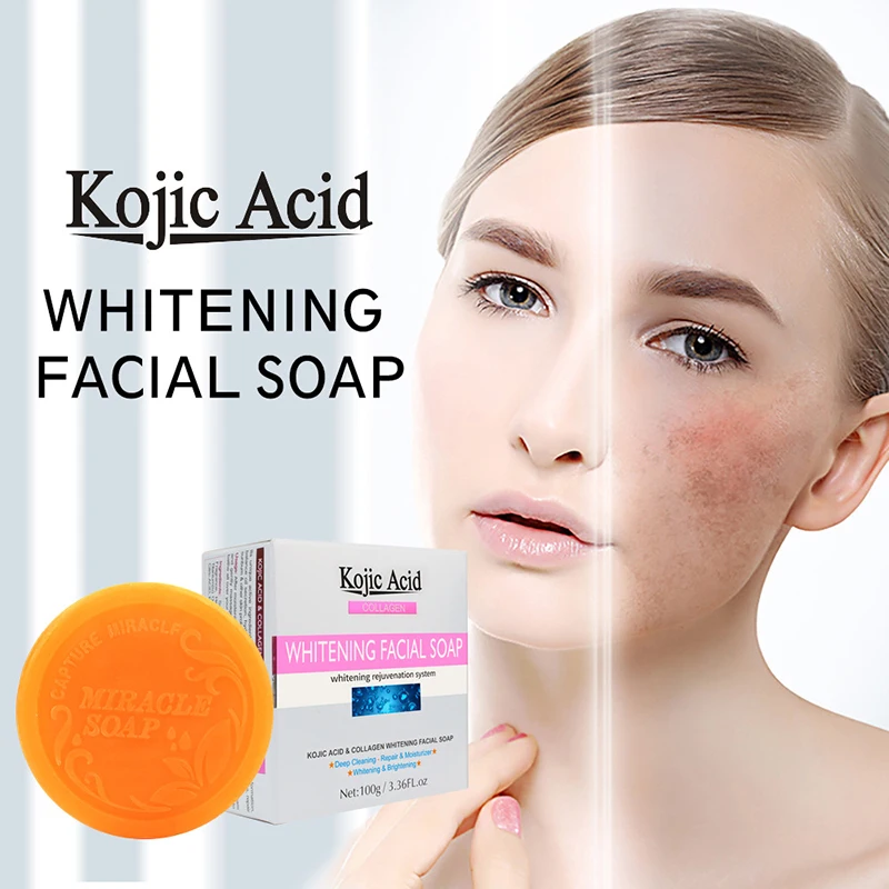 

Dark Black Skin Lightening Soap Kojic Acid Whitening Soap Kojic Acid Glycerin Brighten Face Body Skin Bleaching Antibacterial
