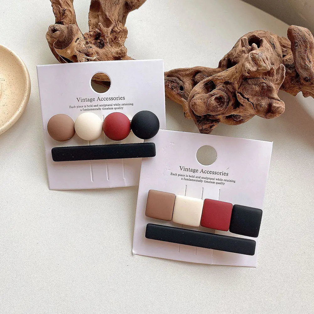 Набор из 2 шпилек для волос в ярких карамельных оттенках для девочек и женщин. Простые, базовые, сладкие волосы, раскрашенные в красочные матовые аксессуары-заколки.