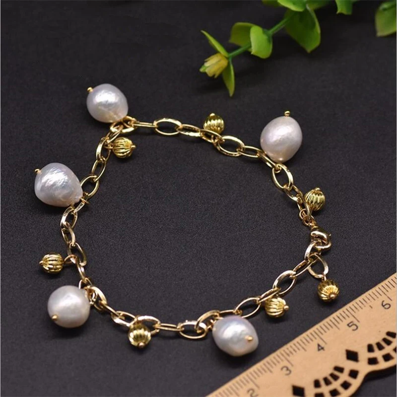 

Original Design Natural Baroque White Pearls Strand Bracelets For Women Gift Handmade Adjustable Charm Bracelet Luxury Jewellery