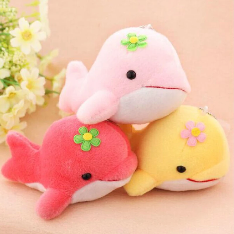 

5 Colors - BIG 13CM Dolphin Plush Toy Doll ; Stuffed Keychain Pendant Plush Toy