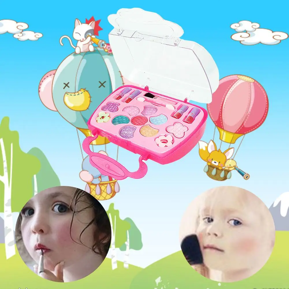 

Pretend Play Plastic Makeup Girl's Toys Deluxe Makeup Palette Set NON TOXIC Simulation Dressing Table For new release