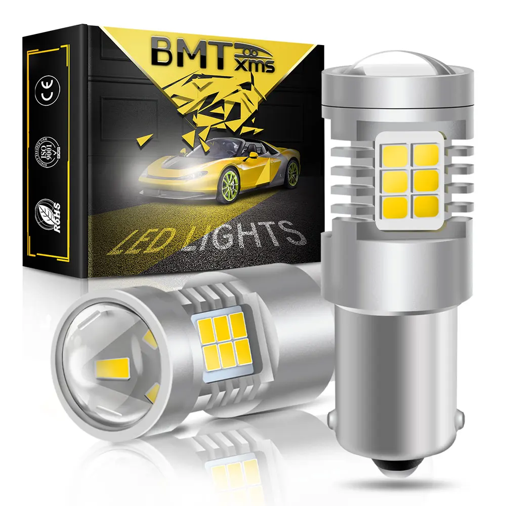 

BMTxms 2Pcs 1156 BA15S P21W LED Car Rear Reverse Backup Light Bulbs Canbus For BMW Series 3 E90 E91 F30 F31 E46 Error Free