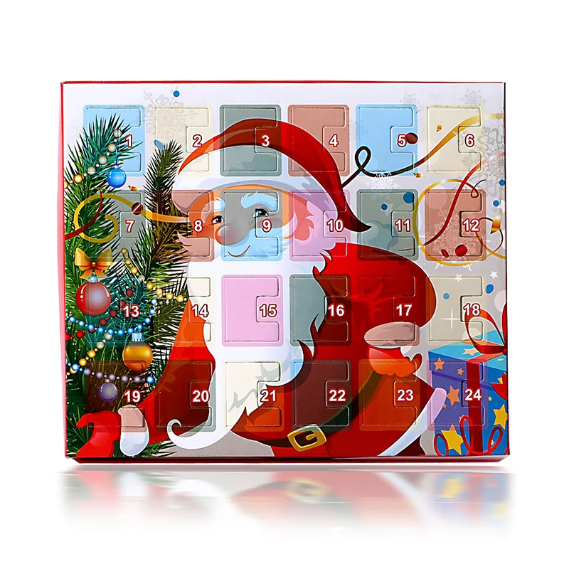

24Pcs Christmas Jewelry Advent Calendar 24 Days Xmas Countdown Advent Calendar with Christmas Bracelet Charms Jewelry H9
