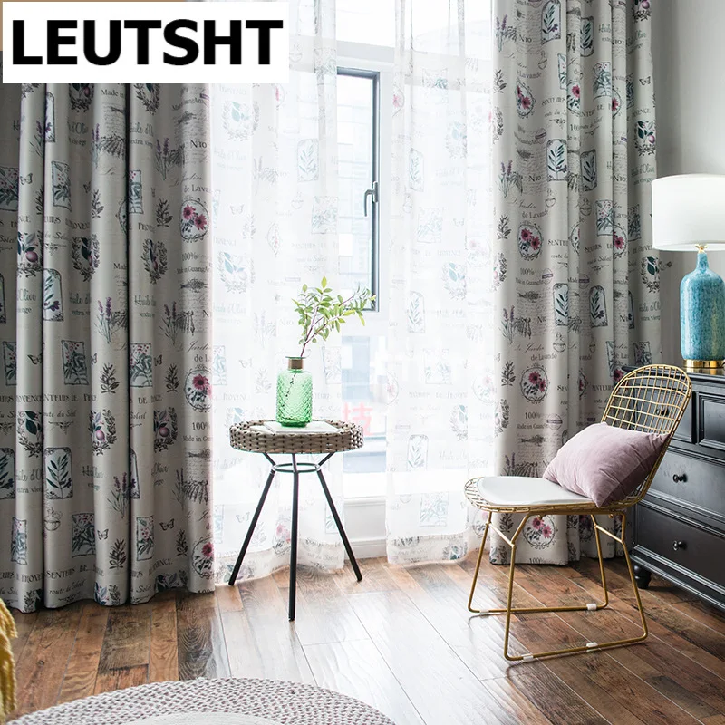 

Simple European Curtains for Living Dining Room Bedroom American Pastoral Modern Style Curtains Modern Tulle Customized Products