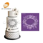 Трафарет для торта с цветущим лотосом, свадебное украшение, инструменты для украшения торта на свадьбу, трафареты из мягкой ткани для торта с мастикой