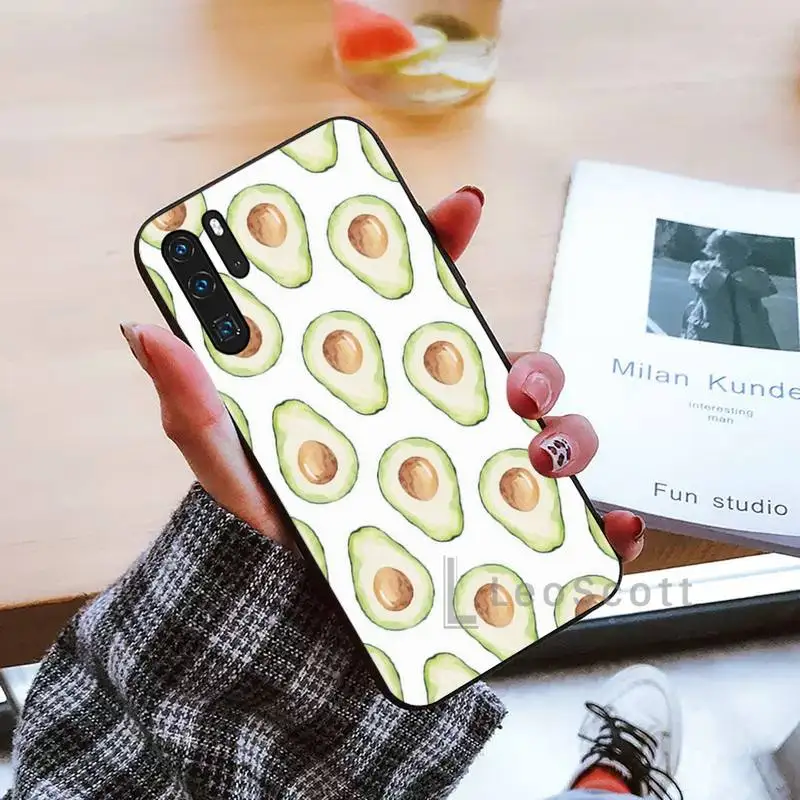 

avocado aesthetic Gteen Fruit Food Phone Case black For Huawei honor Mate mate P 10 9X 10i 20 30 40 y7 lite pro p smart 2019