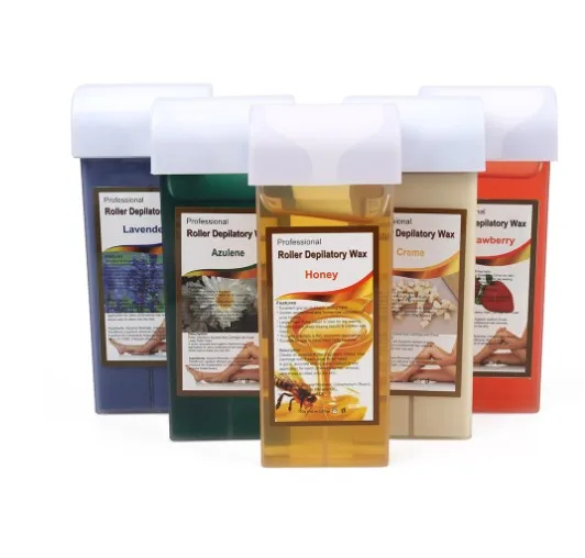 

Depilatory Wax Cartridge Roll-On Skin Hair Removal Heater Waxing Cream 12 Flavor Roll-On Hot Wax All Types Skin For Women 100 g