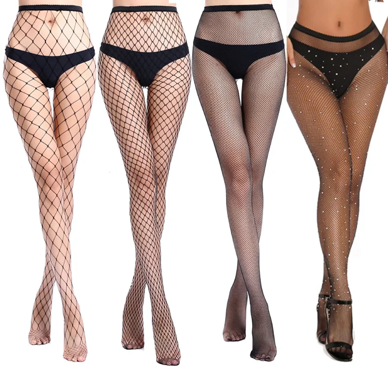 

Female Mesh Black Hollow Out Sexy Pantyhose Women Tights Stocking Slim Fishnet Stockings Small/Middle/Big Club Party Hosiery