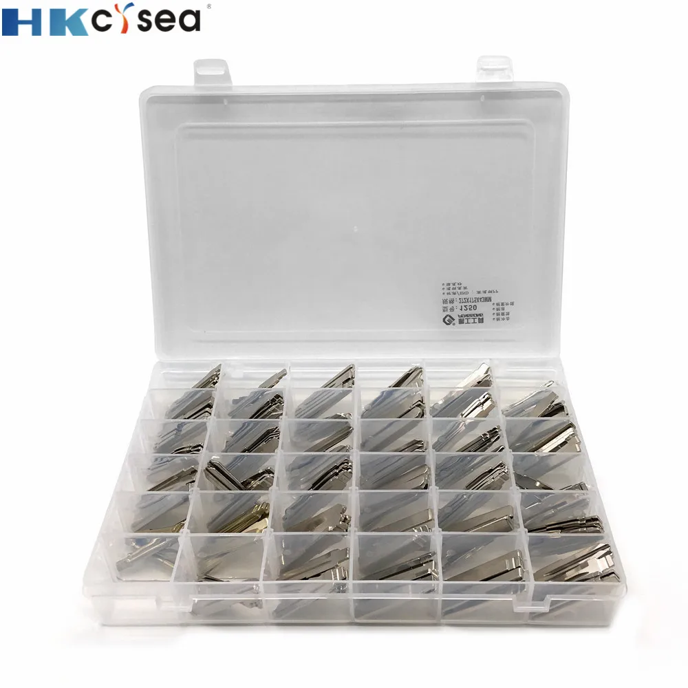 HKCYSEA 175 шт./лот металлическая Заготовка ключа замка зажигания автомобиля набор лезвий с коробкой для JMD VVDI KEYDIY KD дистанционного управления