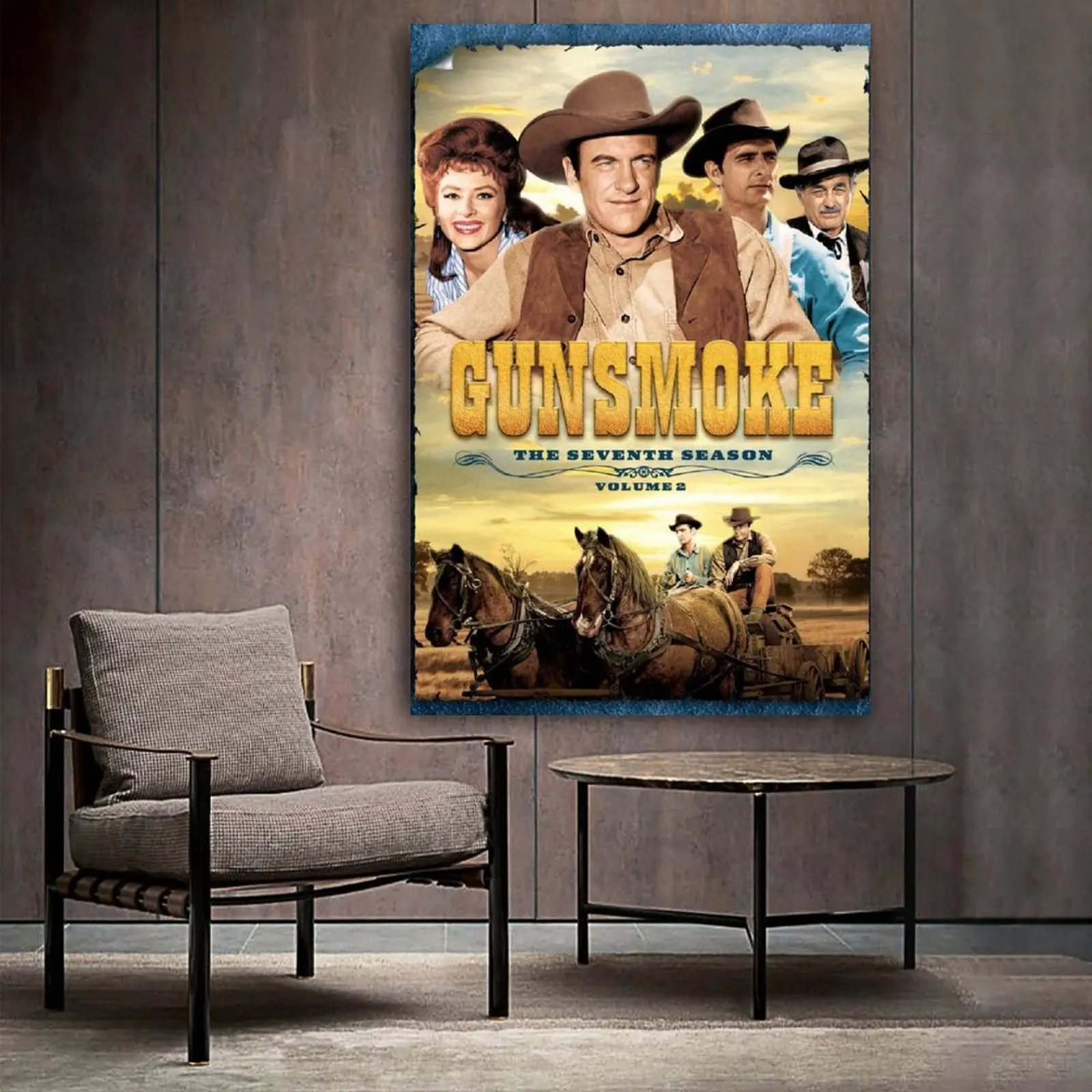 

GUNSMOKE JIM ARNESS Tv Show Poster Painting Canvas Prints Bedroom Large home decor Wall Art Picture canvas wall