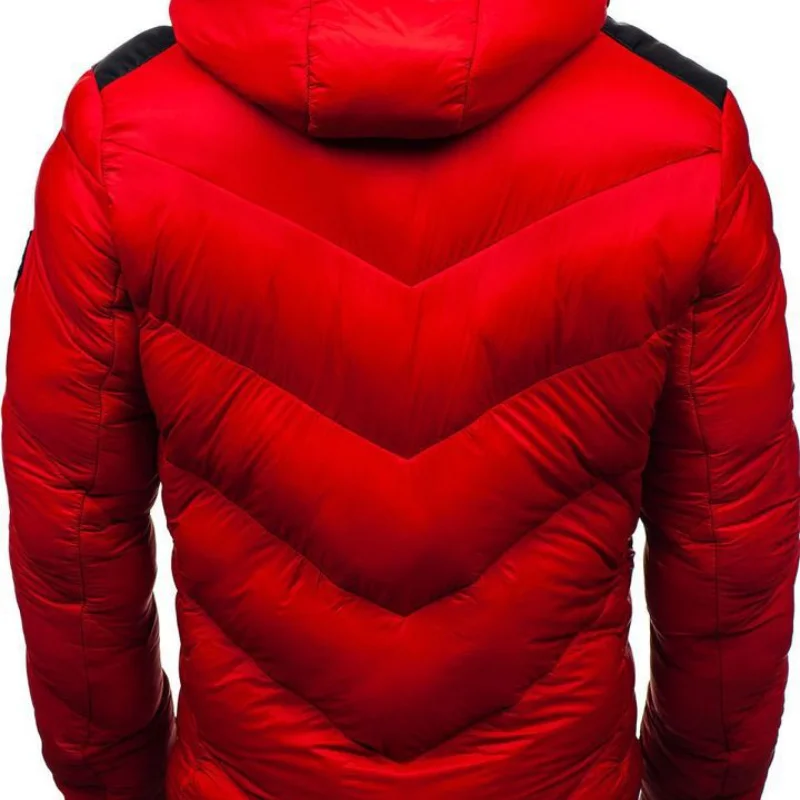 Autumn Winter Men's Parka Jacket Warm Padded Hoodies Male Overcoats Thick Zipper Cardigan Solid Black Fashion Windproof Coat