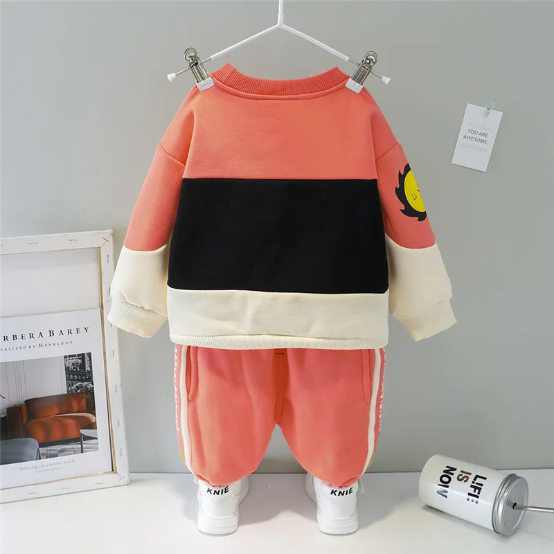 

Fashion Children Casual Tracksuits Spring Autumn Kids Cotton Thicken Clothes Sets New Baby Girls Boys Sports Cartoon 2pcs/Sets