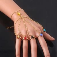 infinite power glove gauntlet bracelets bangles gem stone pulsera for women girls jewelry gift finger chain