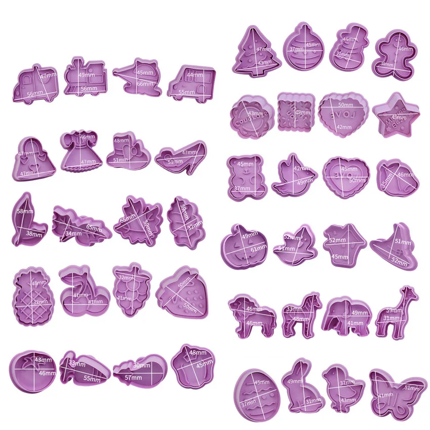 Штамп для печенья 3D пластиковый нажимной Рождественский форма выпечки 4 шт. | Дом