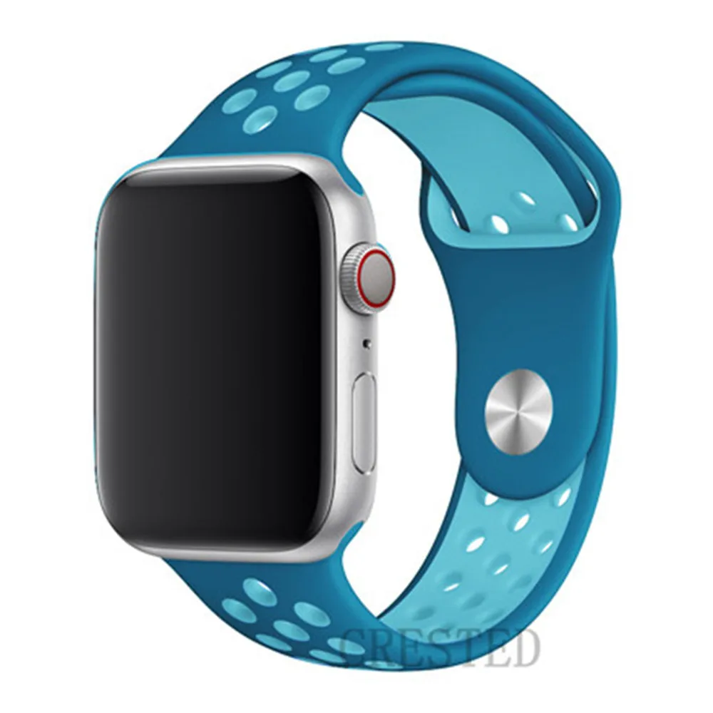 blue light blue 19 Спортивный ремешок для apple watch band 44 мм/40 мм apple watch 5 4 3 band iwatch band 5 42 мм/38 мм correa браслет ремень аксессуары для часов - Цвет ремешка: blue light blue 19
