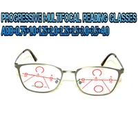 progressive multifocal anti blu light reading glasses red metal frame men women high quality cats eye large size frame0 75to4