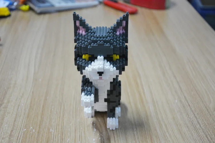 Алмазные мини блоки мультфильм строительные игрушки кошка сборка для детей большой размер аукциона животных подарочные модели для детей