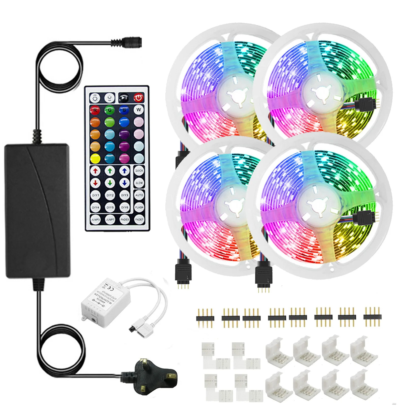 

RGB Led 5050 Strip Lights With 44-Key Remote Control Flexible Color-Changing 5m Bar Bedroom Interior Christmas Diy Wall Decor