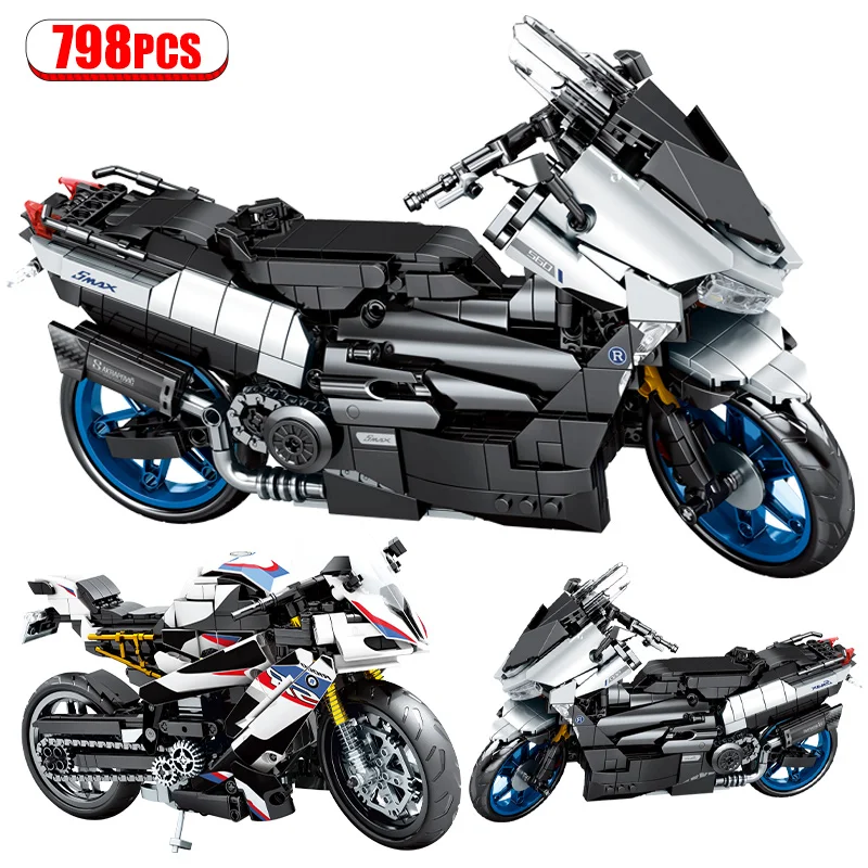

798pcs City Moto Motorcycle Car Model Building Blocks Speed Racing Car Motorbike Vehicles Bricks Toys for Kids Gifts