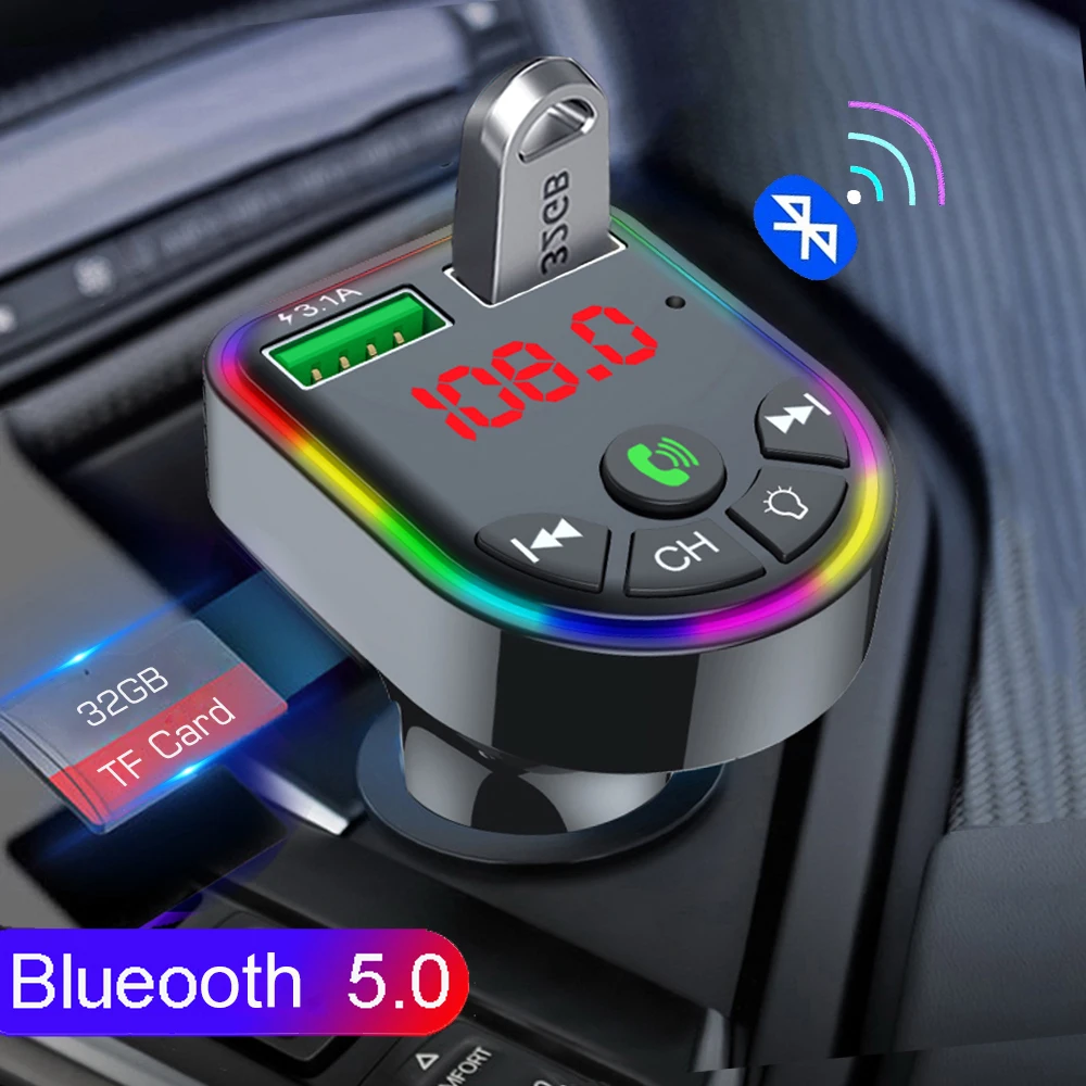 2021 Bluetooth 5 0 свободные руки FM передатчик автомобильный комплект MP3 плеер громкой