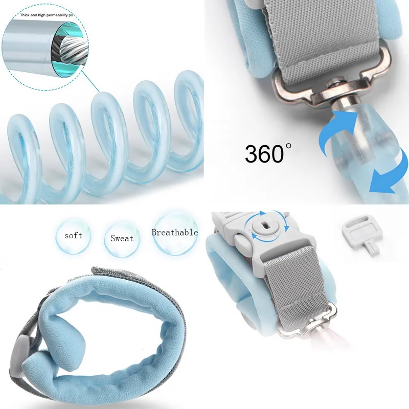 360 детский безопасный поводок с защитой от потери запястья регулируемый браслет