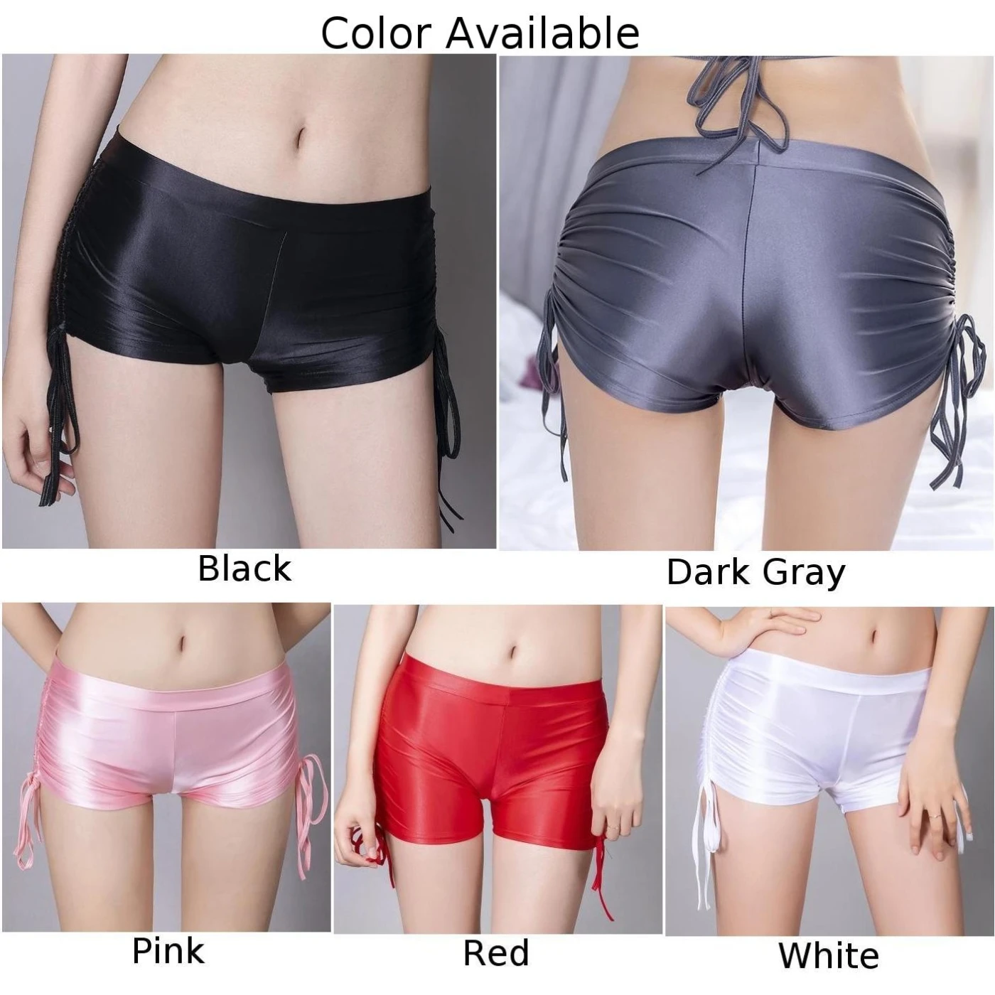 Sexy Womens Shiny Drawstring Oil Shiny Glossy Panties Boxer Panties Shorts Boxershorts Gifts For Men Sleep Bottoms