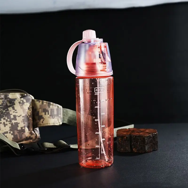 

600ml Capacity Sports Portable Water Bottle with Scale Leakproof Clear Anti-leak Drinking Cup for Running Cycling Climb