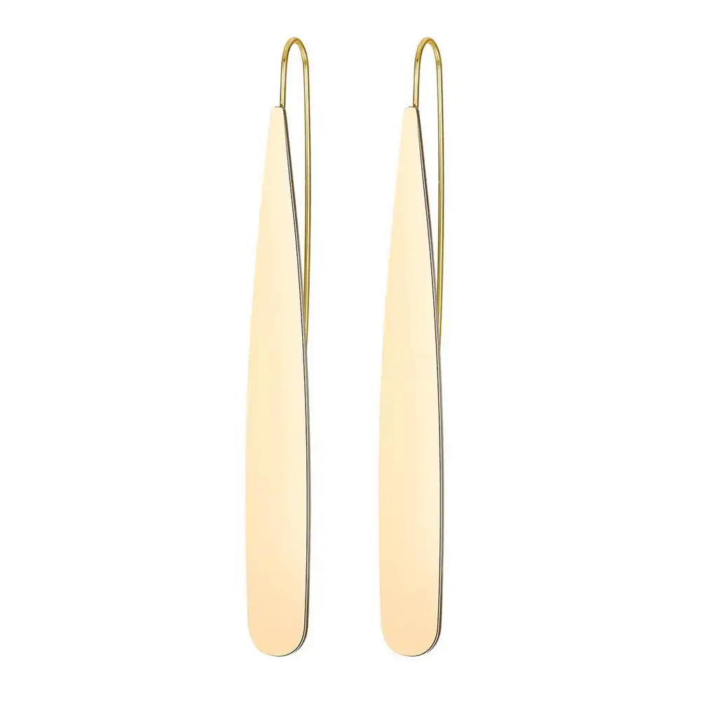 

E7657 ZWPON Metal Thin Long Teardrop Earrings for Women Fashion Sample Earrings Christmas Glfts Jewelry Wholesale